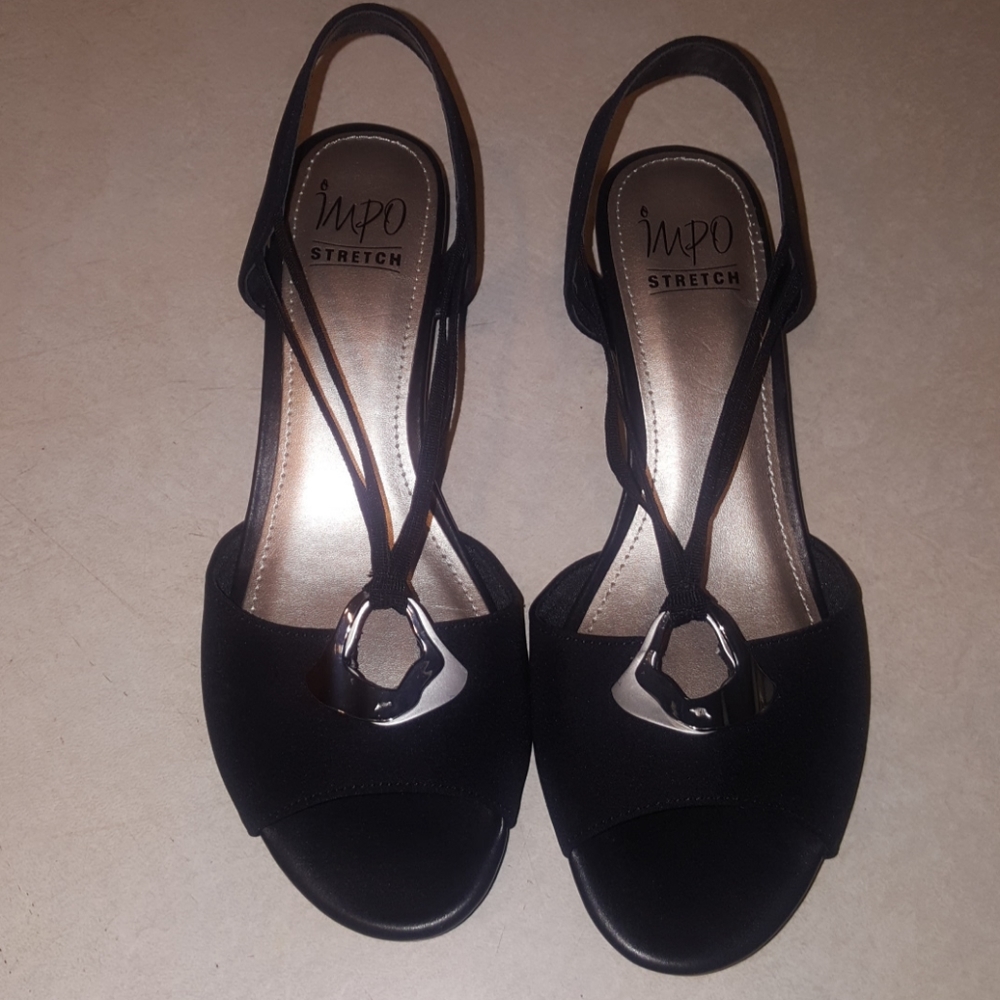 Black Impo Stretch Sandals